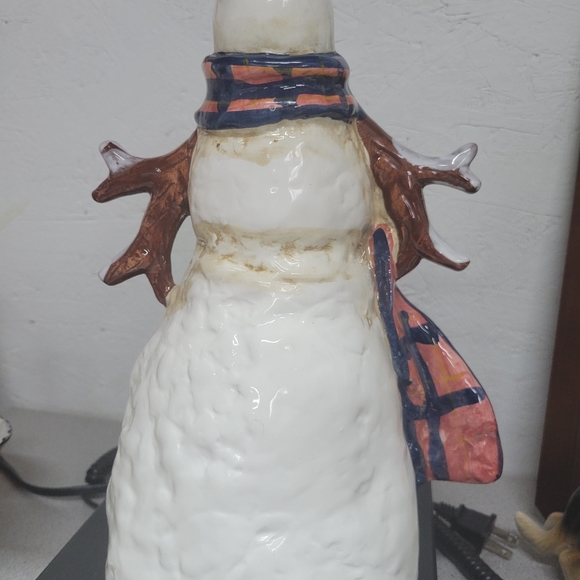 Snowman ornament 12" tall birdhouse. Hand Pai ted - Picture 3 of 5